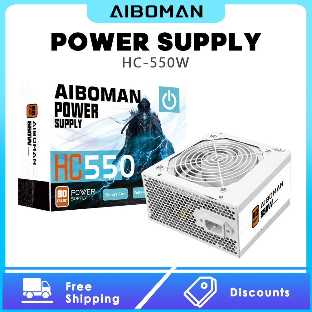 Power Supply 650W - Zasilacz AIBOMAN 550W 80PLUS Bronze, zasilacz