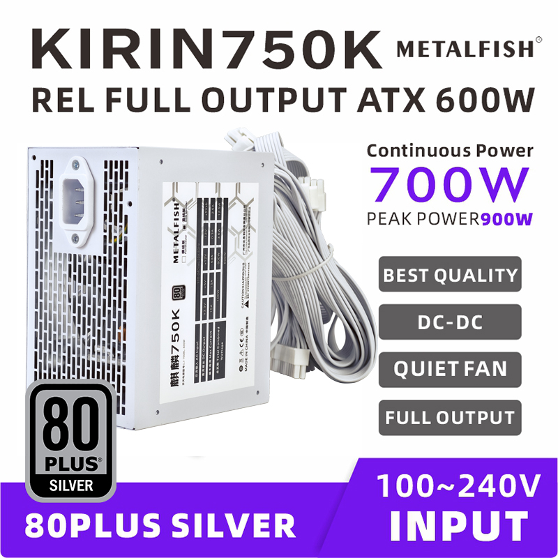 Power Supply 650W - METALFISH KIRIN750K Biała Obudowa Zasilacz ATX-600W